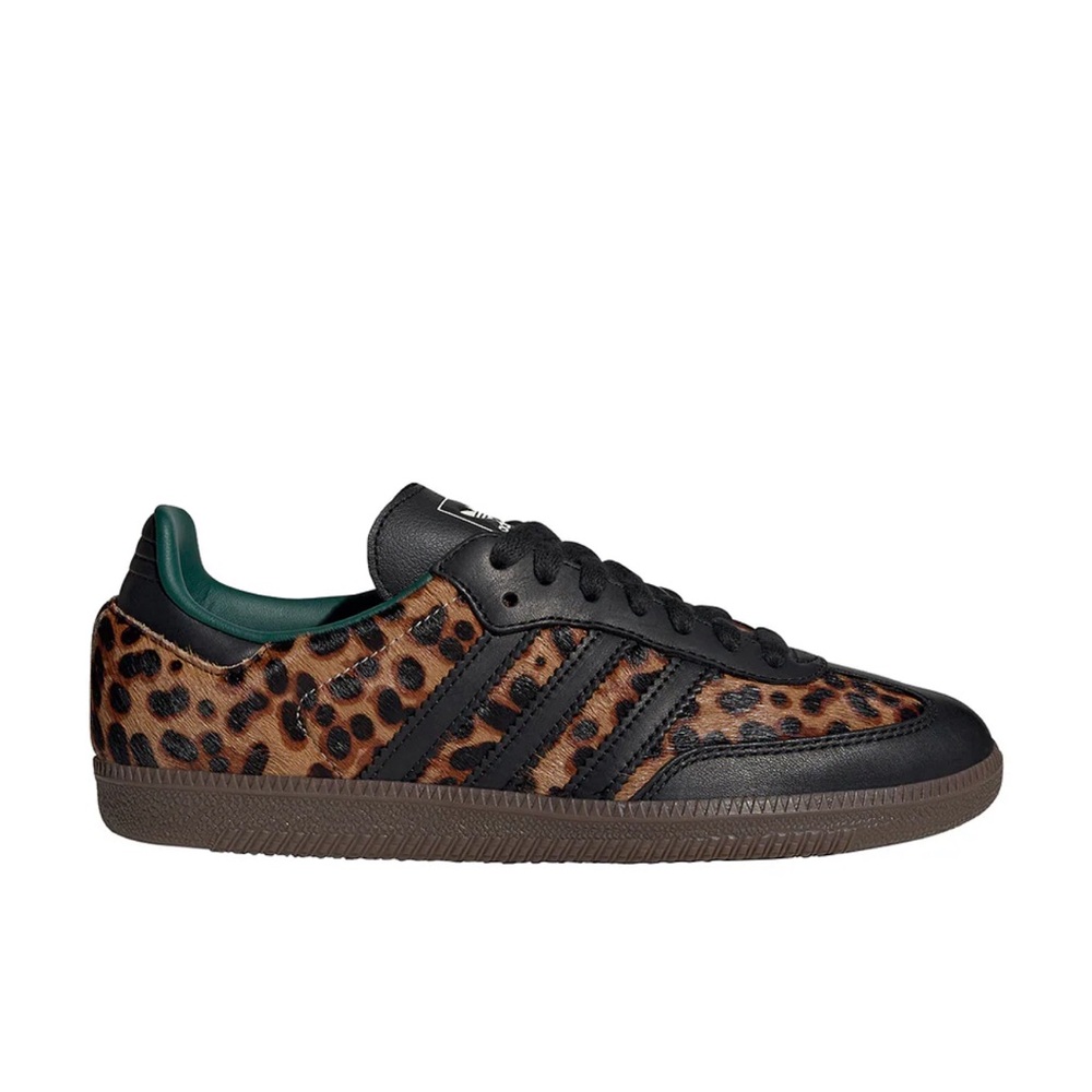 Adidas Black and Brown Leopard Sneakers